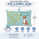 Welcome Friends Flashy Fawn Boxer Standard Pillowcase Lightweight Super Soft Easy Care Decorative Artwork Pillowcase, Standard