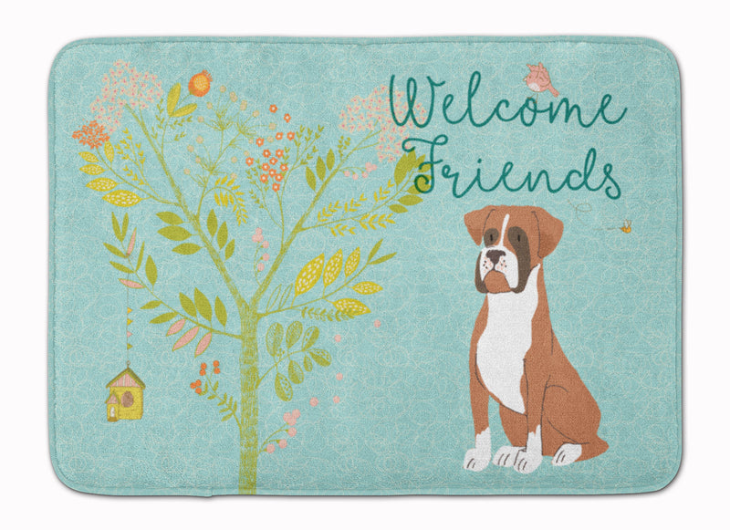 Welcome Friends Flashy Fawn Boxer Machine Washable Memory Foam Mat BB7582RUG