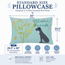 Welcome Friends Black Great Dane Standard Pillowcase Lightweight Super Soft Easy Care Decorative Artwork Pillowcase, Standard