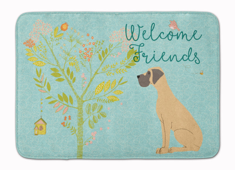 Welcome Friends Fawn Great Dane Natural Ears Machine Washable Memory Foam Mat BB7588RUG