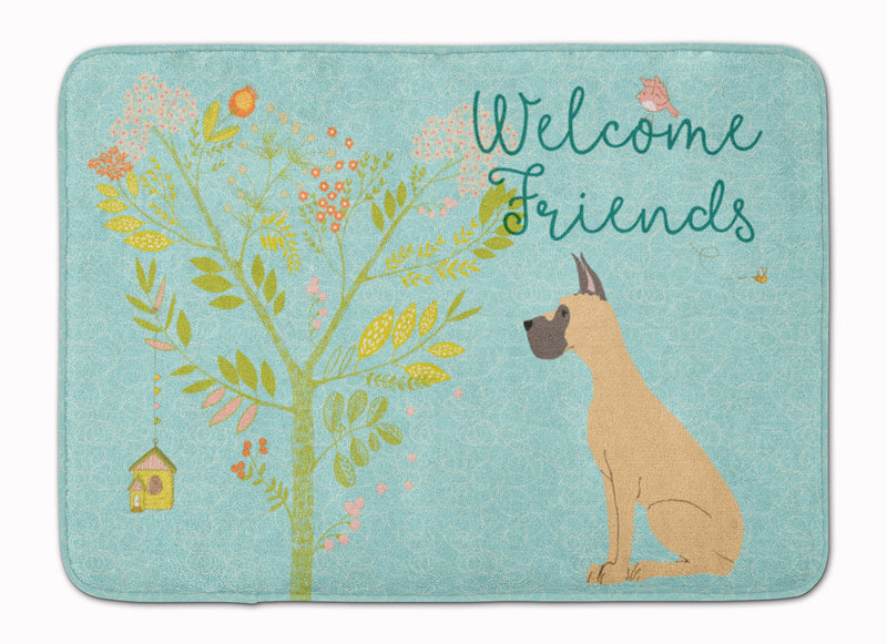 Welcome Friends Fawn Great Dane Cropped Ears Machine Washable Memory Foam Mat BB7589RUG