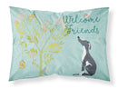 Welcome Friends Black White Greyhound Standard Pillowcase Lightweight Super Soft Easy Care Decorative Artwork Pillowcase, Standard