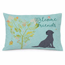 Welcome Friends Black Labrador Retriever Standard Pillowcase Lightweight Super Soft Easy Care Decorative Artwork Pillowcase, Standard