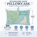 Welcome Friends Yellow Labrador Retriever Standard Pillowcase Lightweight Super Soft Easy Care Decorative Artwork Pillowcase, Standard
