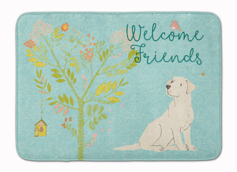 Welcome Friends Yellow Labrador Retriever Machine Washable Memory Foam Mat BB7596RUG