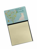 Welcome Friends Yellow Labrador Retriever Watercolor Sticky Note Holder Refillable Dispenser Desk Accessory 3x3 Pad Gift