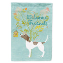 Welcome Friends Pointer House Flag 28x40 Porch Sleeve Pole Decorative Outside Yard Banner Artwork Wall Hanging, Polyester
