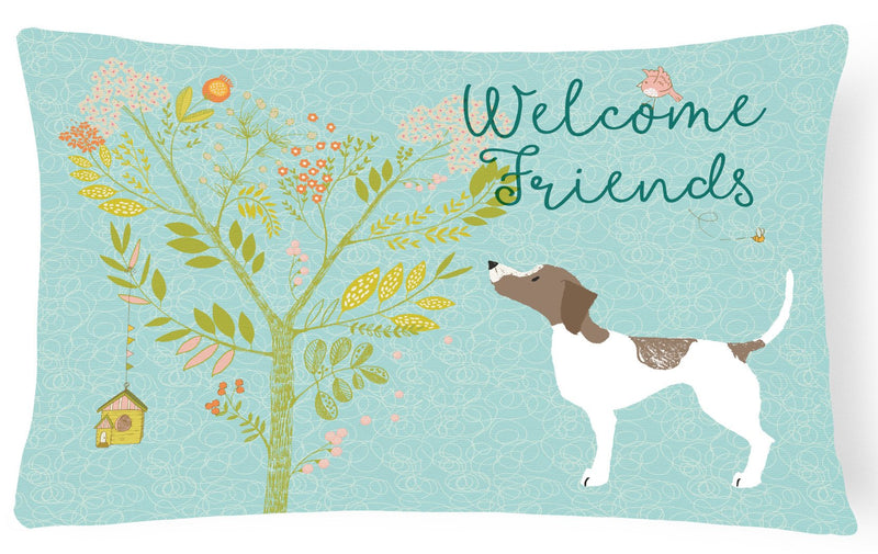 Welcome Friends Pointer Canvas Fabric Decorative Pillow BB7598PW1216