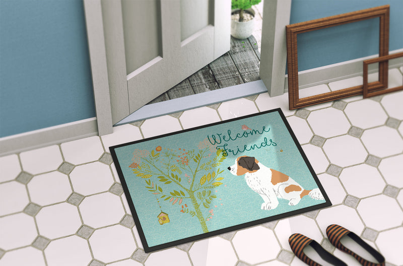 Welcome Friends Saint Bernard Indoor or Outdoor Mat 18x27 BB7599MAT