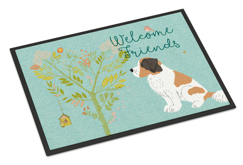 Welcome Friends Saint Bernard Indoor or Outdoor Mat 18x27 BB7599MAT