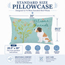 Welcome Friends Saint Bernard Standard Pillowcase Lightweight Super Soft Easy Care Decorative Artwork Pillowcase, Standard