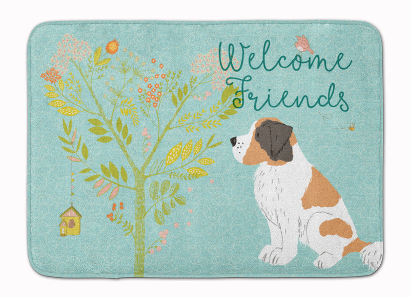 Welcome Friends Saint Bernard Machine Washable Memory Foam Mat BB7599RUG