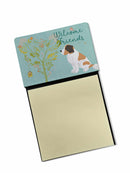 Welcome Friends Saint Bernard Watercolor Sticky Note Holder Refillable Dispenser Desk Accessory 3x3 Pad Gift
