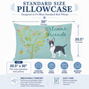 Welcome Friends Black Bull Terrier Standard Pillowcase Lightweight Super Soft Easy Care Decorative Artwork Pillowcase, Standard