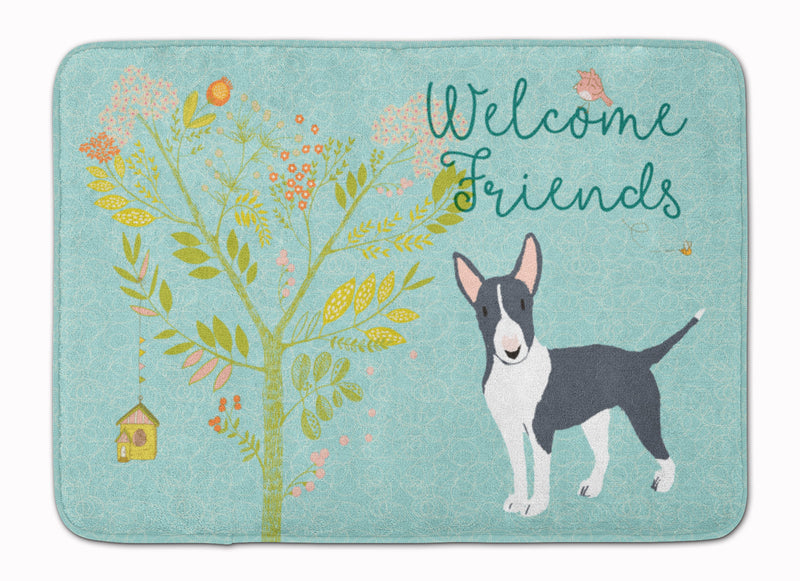 Welcome Friends Black Bull Terrier Machine Washable Memory Foam Mat BB7604RUG