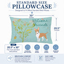 Welcome Friends Brown Bull Terrier Standard Pillowcase Lightweight Super Soft Easy Care Decorative Artwork Pillowcase, Standard