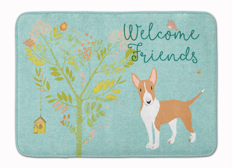 Welcome Friends Brown Bull Terrier Machine Washable Memory Foam Mat BB7605RUG