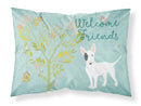 Welcome Friends White Patched Bull Terrier Standard Pillowcase Lightweight Super Soft Easy Care Decorative Artwork Pillowcase, Standard