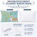 Welcome Friends Pembroke Welsh Corgi Red Standard Pillowcase Lightweight Super Soft Easy Care Decorative Artwork Pillowcase, Standard