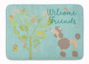 Welcome Friends Chocolate Poodle Memory Foam Kitchen Mat Machine Washable Anti-Fatigue Cushion Comfort Bath or Kitchen Rug