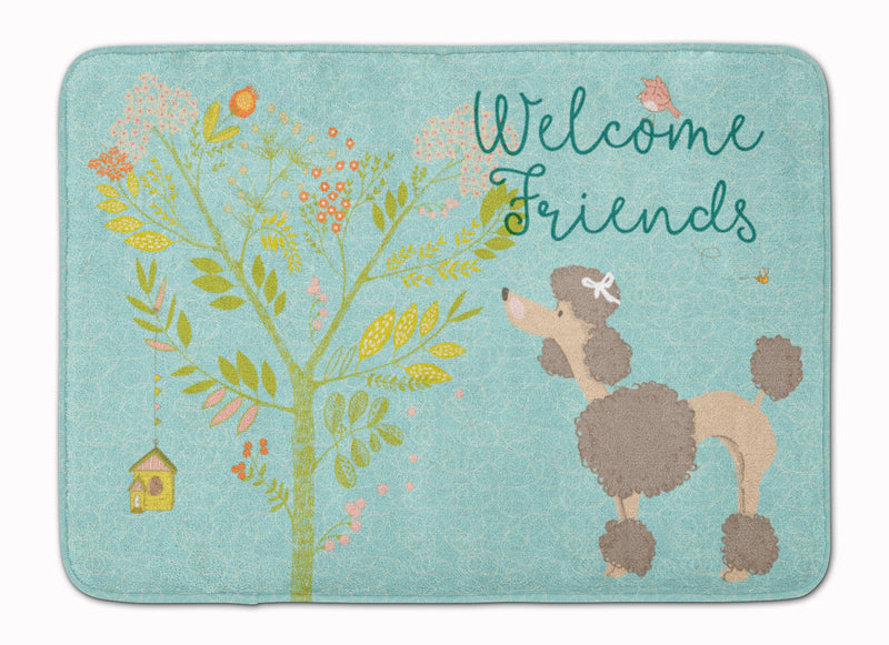 Welcome Friends Chocolate Poodle Machine Washable Memory Foam Mat BB7612RUG