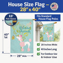 Welcome Friends Pink Poodle House Flag 28x40 Porch Sleeve Pole Decorative Outside Yard Banner Artwork Wall Hanging, Polyester