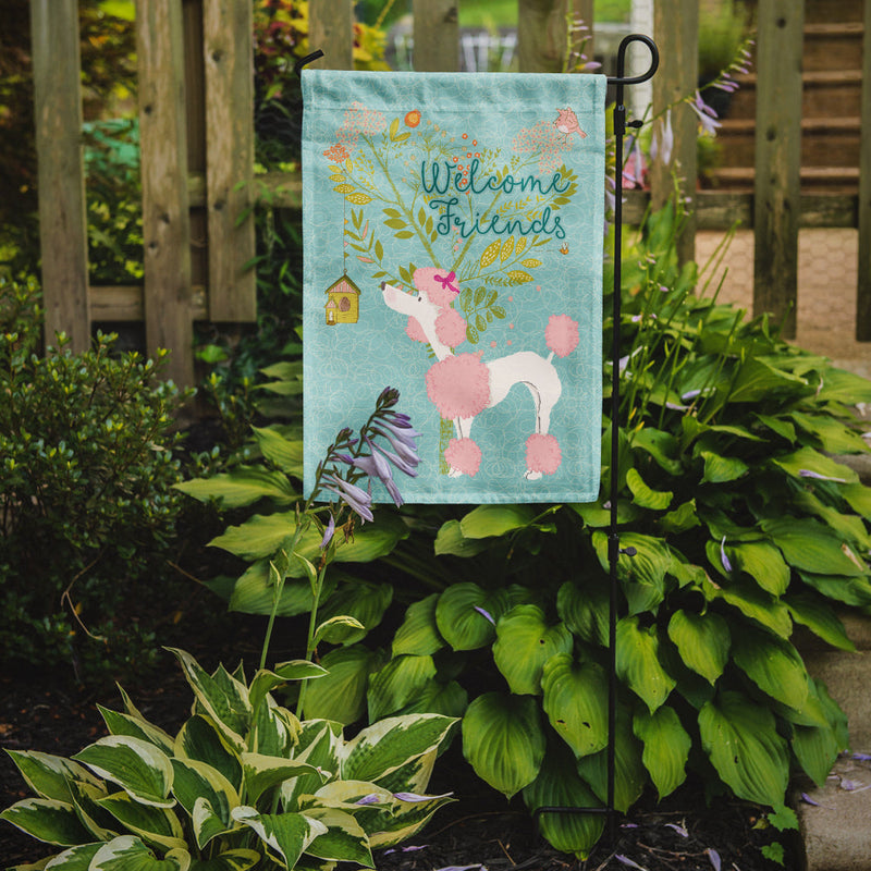 Welcome Friends Pink Poodle Flag Garden Size BB7613GF