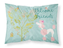 Welcome Friends Pink Poodle Standard Pillowcase Lightweight Super Soft Easy Care Decorative Artwork Pillowcase, Standard