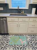 Welcome Friends Pink Poodle Memory Foam Kitchen Mat Machine Washable Anti-Fatigue Cushion Comfort Bath or Kitchen Rug