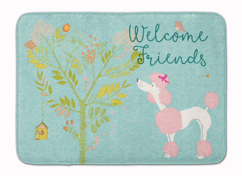 Welcome Friends Pink Poodle Machine Washable Memory Foam Mat BB7613RUG