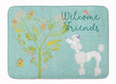 Welcome Friends White Poodle Memory Foam Kitchen Mat Machine Washable Anti-Fatigue Cushion Comfort Bath or Kitchen Rug
