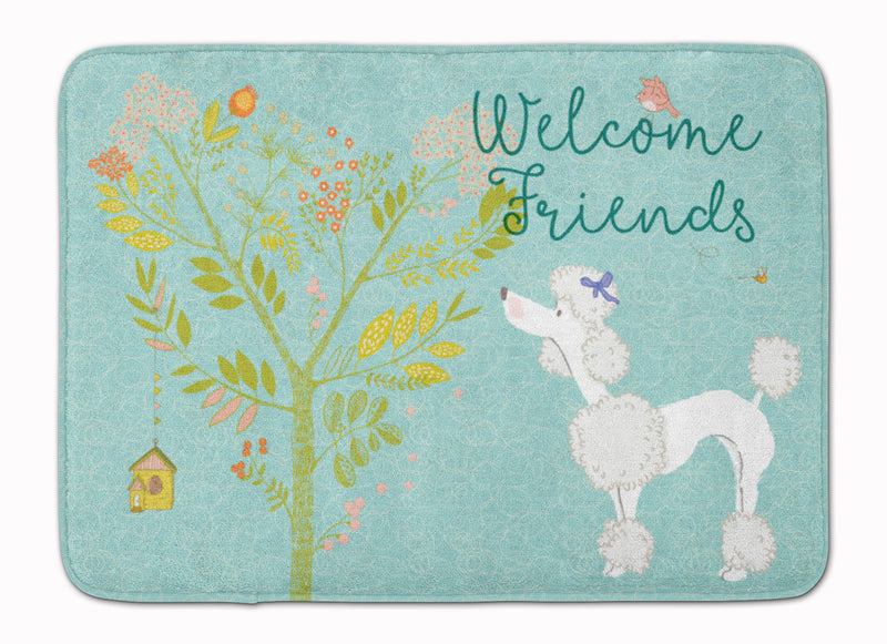 Welcome Friends White Poodle Machine Washable Memory Foam Mat BB7614RUG