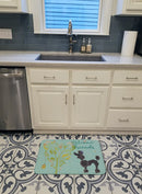 Welcome Friends Black Poodle Memory Foam Kitchen Mat Machine Washable Anti-Fatigue Cushion Comfort Bath or Kitchen Rug