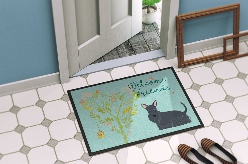 Welcome Friends Scottish Terrier Indoor or Outdoor Mat 24x36 BB7616JMAT