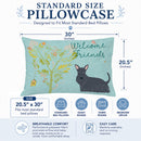 Welcome Friends Scottish Terrier Standard Pillowcase Lightweight Super Soft Easy Care Decorative Artwork Pillowcase, Standard