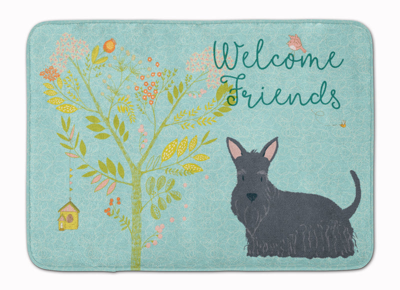 Welcome Friends Scottish Terrier Machine Washable Memory Foam Mat BB7616RUG