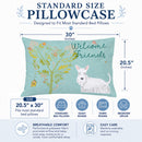 Welcome Friends White Scottish Terrier Standard Pillowcase Lightweight Super Soft Easy Care Decorative Artwork Pillowcase, Standard