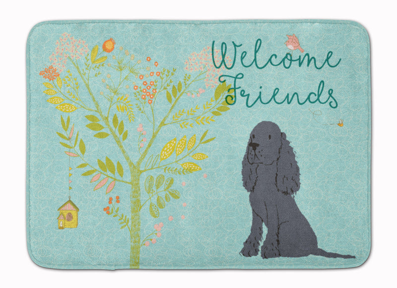 Welcome Friends Black Cocker Spaniel Machine Washable Memory Foam Mat BB7618RUG