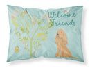 Welcome Friends Buff Cocker Spaniel Standard Pillowcase Lightweight Super Soft Easy Care Decorative Artwork Pillowcase, Standard