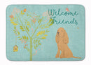 Welcome Friends Buff Cocker Spaniel Memory Foam Kitchen Mat Machine Washable Anti-Fatigue Cushion Comfort Bath or Kitchen Rug