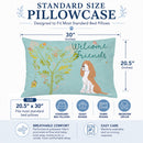 Welcome Friends Gold Springer Spaniel Standard Pillowcase Lightweight Super Soft Easy Care Decorative Artwork Pillowcase, Standard