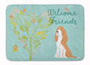 Welcome Friends Gold Springer Spaniel Memory Foam Kitchen Mat Machine Washable Anti-Fatigue Cushion Comfort Bath or Kitchen Rug