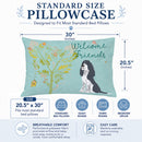 Welcome Friends Black Springer Spaniel Standard Pillowcase Lightweight Super Soft Easy Care Decorative Artwork Pillowcase, Standard