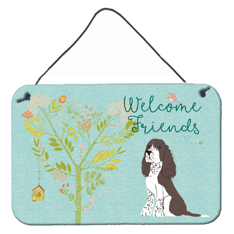 Welcome Friends Brown Springer Spaniel Wall or Door Hanging Prints BB7622DS812