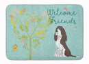 Welcome Friends Brown Springer Spaniel Memory Foam Kitchen Mat Machine Washable Anti-Fatigue Cushion Comfort Bath or Kitchen Rug