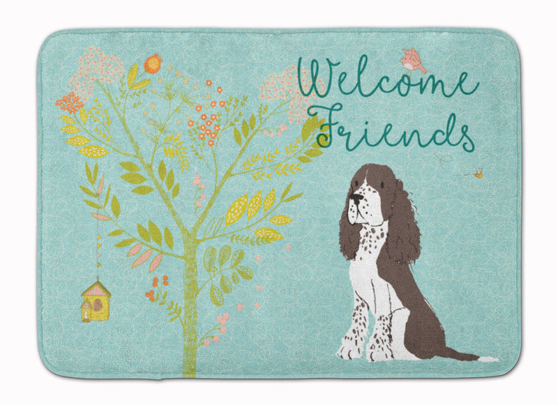 Welcome Friends Brown Springer Spaniel Machine Washable Memory Foam Mat BB7622RUG