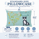 Welcome Friends Black Staffie Standard Pillowcase Lightweight Super Soft Easy Care Decorative Artwork Pillowcase, Standard