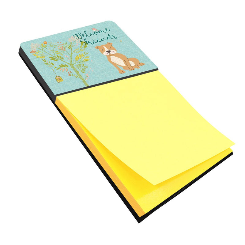 Welcome Friends Brown Staffie Sticky Note Holder BB7624SN