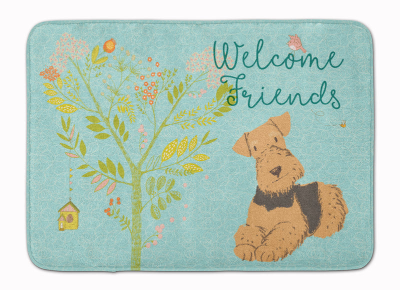 Welcome Friends Airedale Terrier Machine Washable Memory Foam Mat BB7625RUG