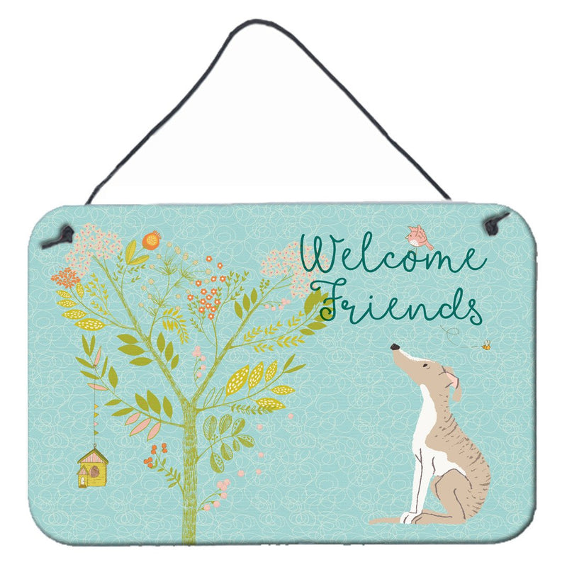 Welcome Friends Whippet Wall or Door Hanging Prints BB7626DS812